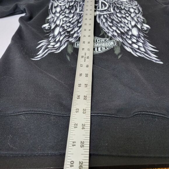 Harley Davidson Motorcycles Sweatshirt Hoodie Wm Med Black Angel Wings Milwaukee - Picture 5 of 6